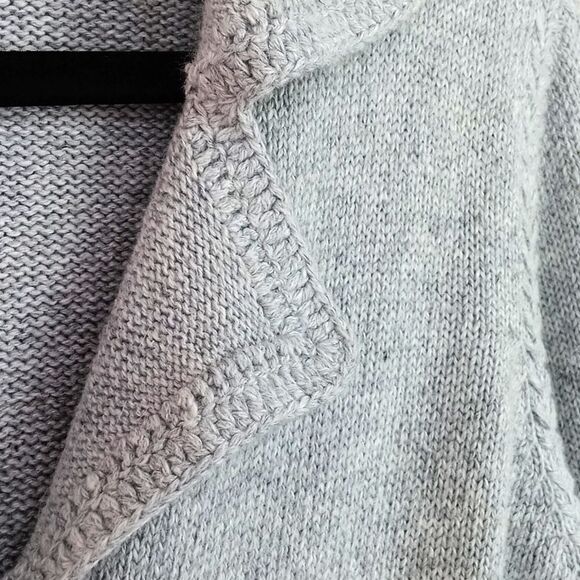 Covington Women's Gray angora Knit blend Cardigan Notched Lapel sz M cottagecore - Picture 6 of 14